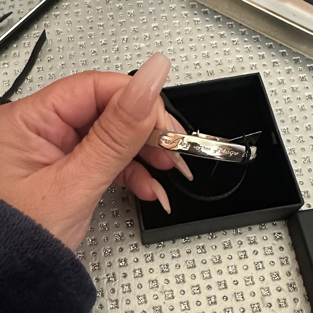 BCBGMaxAzria Silver and Black Bracelet  “The best thing about me is you” NIB